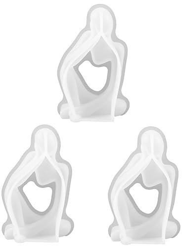 Warmhm 3 Stücke Flexible Wiederverwendbare Denker Kerze Form Silikon Wachs Formen Für Kerzen