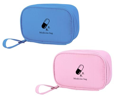 Mini Kit di Pronto Soccorso Portatile, Porta Medicine da Viaggio, Borsa di Pronto Vuota, Scatola di Sopravvivenza Mini, Piccola Borsa Medicinale Kit per Campeggio All'aperto Escursionismo