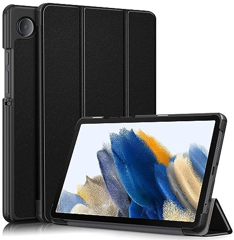 KUTEWEU Case for Galaxy Tab A9 8 inch Tablet 2023 Smart Tablet, Hard PC Back Shell Slim Cover Multi-Viewing Angles Stand Hard - Protective Galaxy Tab A9 8.0 - SM-X115 Tri-Fold Case Stand (Black)