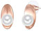 Lulu Jane Damen Ohrringe aus Messing mit rund Muschelkernperle ca. 10 mm Perlenohrhänger roségold