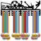 CREATCABIN Fußball-Medaillenaufhänger,Display,Fußball-Medaillenhalter,Rack,Sport,Metall,Zum Aufhängen,Sportler-Auszeichnungen,Eisen,Wandhalterung Für Wettkämpfe,Band,Medaillen,Schwarz,140x15cm