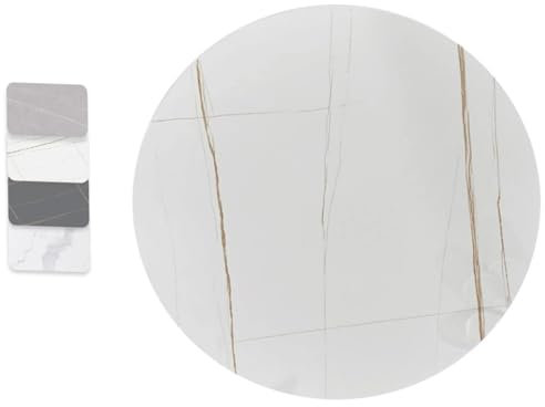 NILZA Marmor Drehtablett Drehbarer Plattform, 50cm Runde Servierplatte Drehbares Tablett, Esstisch Drehscheibe, Schlagfeste (Color : Lauren Gold White, Size : 70cm/28in)