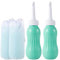 OFFO Spruzzatore portatile per bidet, 500 ml, grande capacità, kit da viaggio personale con borsa da viaggio per WC, autopulente, verde, 2 pezzi