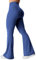 YEOREO Kalie Flare Scrunch Leggings für Damen, V-Ausschnitt, Kreuz-Taille, Glockenunterteil, Yogahose, Bauchkontrolle, Bootcut, Workout-Leggings, Blau, M