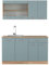 Vicco Singleküche R-Line, Blau-Grau/Goldkraft Eiche, 140 cm ohne Arbeitsplatte