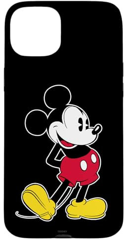 Hülle für iPhone 15 Plus Disney Mickey Mouse Klassische Pose Schwarz