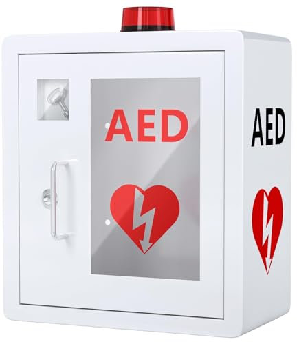 AED-Defibrillator-Schrank, wandmontierte AED-Aufbewahrungsbox mit Schnappverschluss, Herz-Defibrillations-Alarmbox, Erste-Hilfe-Koffer, Design mit abgerundeten Ecken, passend für die meisten AED-Mod