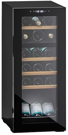 Cavin Cantinetta a libera installazione, Northern Collection 18 Black, cantinetta vino nera, 18 bottiglie, due zone di temperatura, illuminazione led