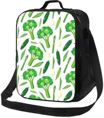 Insulated Lunch Bags for Women Men Work - Asparagus cucumber Small Lunch Box for Women Men, Soft Cooler Bag Insulated, Adult Lunch Tote Bag with Adjustable Shoulder Strap