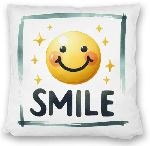 speecheese Smile Emoticon Kissen satiniert Perfekt für jedes Zimmer Gesicht Kissen satiniert mit Lächeln - das Symbol für Jede Text Aussage