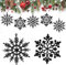 HERZONE 30pcs Weihnachtsschmuck Glitter Schneeflocken Weihnachtsbaum Anhänger 10cm Hängende Weihnachtsdeko für Weihnachtsdekoration(schwarz Schneeflocken Mix)
