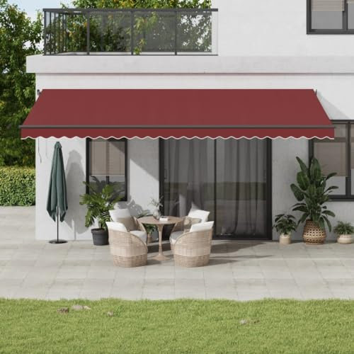 Homgoday Markise für Garten, Balkon, Terrasse, einziehbar, automatisch, Bordò, 600 x 300 cm, Outdoor-Zelt für Privatsphäre m