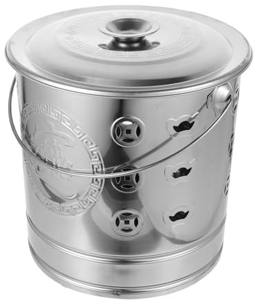 TINEASUR Ofen aus Edelstahl feuerschale rostfrei Geldverbrennungsofen Tragbarer Verbrennungsofen Kompakter Verbrennungsofen rostfreier Verbrennungsofen Feuerbecken Rostfreier Stahl Silver