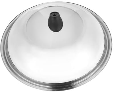 Amosfun 34cm Edelstahl Wok Deckel Mit Dampfventil Und Hitzebeständiger Bakelitgriff Sichtbarer Kochtopf Abdeckung Für Multifunktionale Pfannen Feuchtigkeitssicherer Topfdeckel
