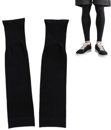 Cooling Leg Warmers, Leg Warmers for Women, Ice Silk Leg Covers, Bikes, Leg Sleeves, Cycling, Sun Sleeves, Leg Protectors, Breathable Sun Protection Leg Sleeves for Outdoor Cycling, black, A