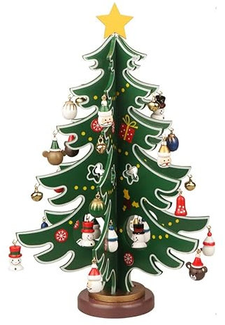 Mini albero di Natale da tavolo Ornamenti per albero di Natale in legno Decorazione da tavolo Mini albero di Natale medio Mini ornamenti per albero di Natale Albero di Natale in legno Decorazioni da t