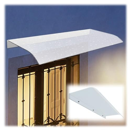 Tenda da sole per finestra esterna, copertura per pioggia, neve, sole, protezione UV, in policarbonato, porta d'ingresso, portico, patio, tetto, 50 x 90 cm