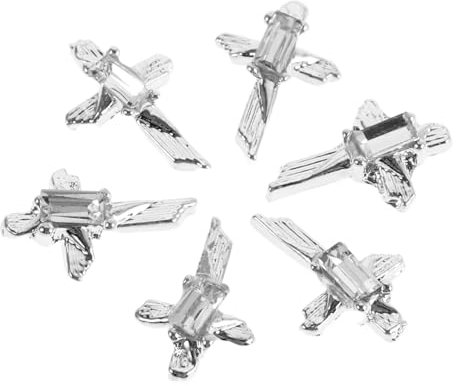 Beaupretty 10pcs Sparkling Rhinestone Cross Nail Charms Metal Embellishments for Unique Nail Art Easy Application for Special Events and Carnival Decor