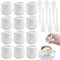 Mispudin 12 Pezzi Bricco Latte Piccolo 45ml, Mini Lattiera Ceramica Bianca con Cucchiaio, Bricchetto Latte Piccolo Ceramica, Brocca Piccola per Salsa, Caffè, Sciroppo, Tè, Crema