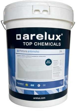 Pintura blanca antimoho 20 litros | Evita el moho en paredes, baños, garajes, trasteros, techos | Anticondensación, Antihumedad, Antihongos | Lavable | Repintable