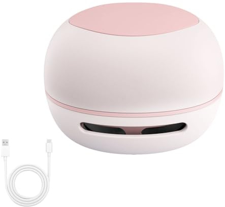 Desktop Vacuum Cleaner, USB Rechargeable Desk Hoover, Easy to Clean, Low Noise Mini Table Sweeper for Crumb Computer Keyboard