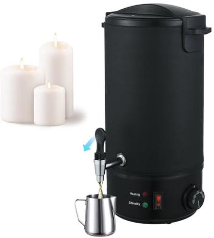 8L Wachsschmelzer für die Kerzenherstellung, Wachsschmelztopf, Temperatur einstellbar 30-110 °C, Wachsschmelzbrände, Zubehör für die Kerzenherstellung für den gewerblichen und privaten Gebrauch
