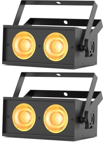 2PCS Mini Luce Par RGBW COB da 150W, Luce Wash Stroboscopica d-mx512 Attiva al Suono con Fascio da 36° per DJ Palchi Feste Matrimoni e Discoteche