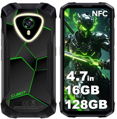 CUBOT Kingkong Mini 4 Rugged Smartphone Android 15, 16GB+128GB/1TB Rugged Mini Phone, 90Hz/4.7'' Display Small Mobile Phones, Camping Light, 48MP Camera, 4700mAh, 4G Dual SIM/Face ID/NFC/IP68