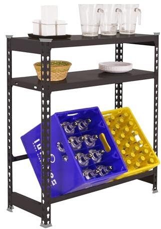 Simon Rack Getränkekistenregal für 2 Kisten, 1000x800x300 mm, Anthrazit, Freistehendes Metallregal für Wasserkisten, Bierkisten oder Getränkekisten, Für Küche, Garage oder Keller