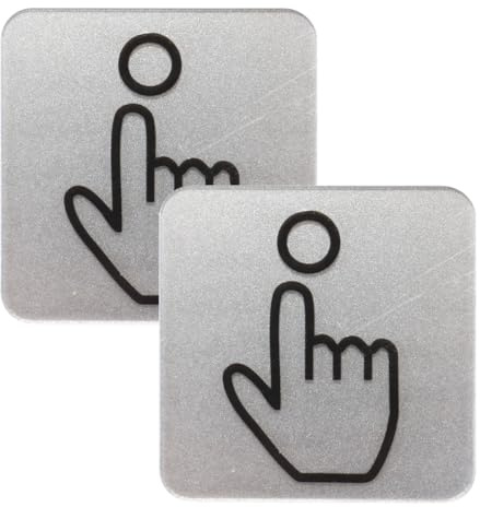 Alide 2 Stück „Bitte klingeln Sie die Klingel“-Schild, 6 × 6 cm, Acryl-Türklingel-Aufkleber, wasserdicht, Sonnenschutz, selbstklebend, für Zuhause, Schule, Büro, Silber