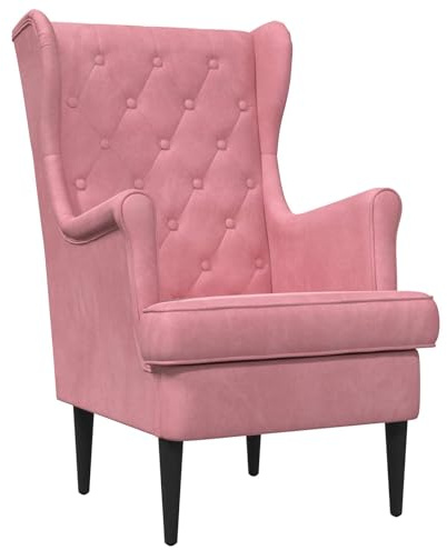 vidaXL Sessel Rosa Samt, Stylischer Samtstuhl, moderner Wohnzimmerstuhl, Bequeme Sitzgelegenheit, funktional und robust