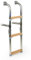 wellenshop Badeleiter Bootsleiter 3-stufig Edelstahl Holz-Stufen klappbar Klappleiter Boot Leiter
