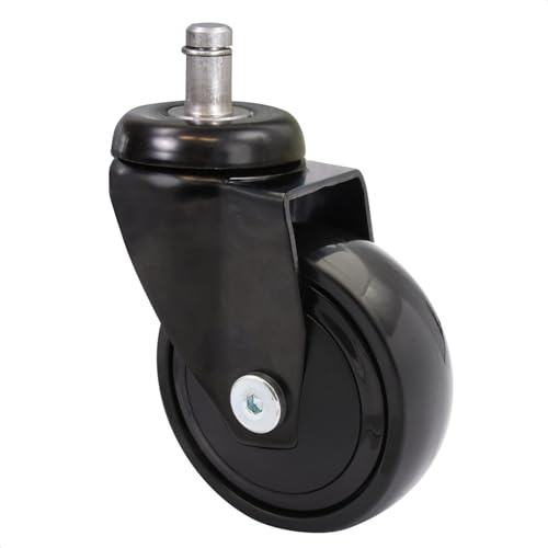 WAGNER ultrawendige 360° - 3C - Design-Lenkrolle/Transportrolle/Möbelrolle - schwarz, Softlauffläche, mit Steckstift 11 x 22 mm, Durchmesser Ø 75 mm, Bauhöhe 100 mm, Tragkraft 75 kg - 01227761