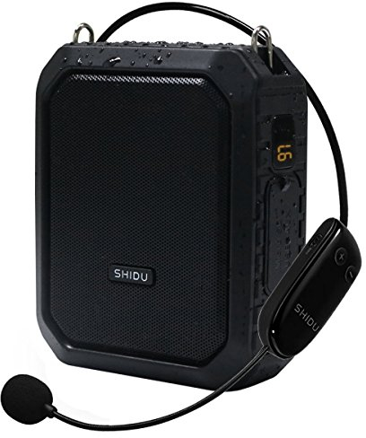 Professioneller Sprachverstärker, SHIDU Voice Amplifier, tragbar, PA-System, Mini-Bluetooth-Lautsprecher mit Headset Mikrofon für Lehrer, Outdoor, Trainer, Senioren, Reiseführer