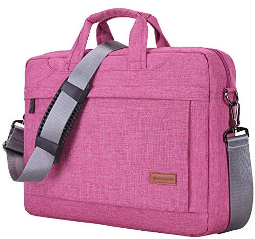 Sac à Bandoulière 15 Pouces Ordinateur Portable, 15 Sacoche Notebook pour Dell Alienware/MacBook/Lenovo/HP, Voyage, Entreprise, Université et Bureau,Rose,15 Pouces