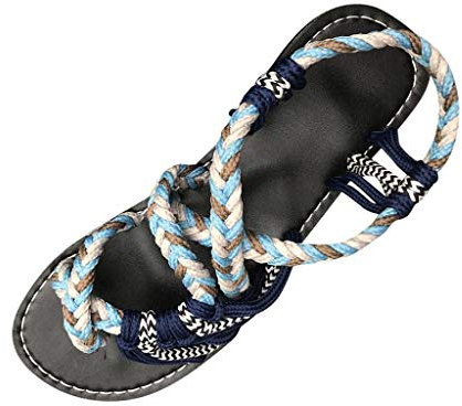 Jimmackey Sandali alla Schiava Multi-Strap Donna Infradito Corda di Canapa Sandali Infradito Donna