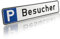Betriebsausstattung24 Geprägtes Parkplatzschild aus Aluminium in Nummernschildform - Besucher - KFZ-Kennzeichen - für Ihren Parkplatz & Stellplatz - 52,0 x 11,0 cm