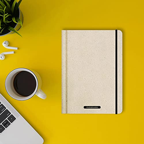 Matabooks, nachhaltige und vegane Notizbücher A5 aus Süßgraspapier, Nari, 138 Seiten, Natur, Handmade, Made in Germany (Easy (punktiert))