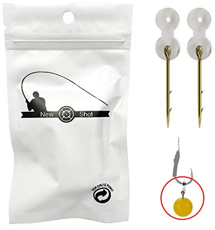 12 x Karpfen-Boilie-Köderspieß zum Angeln, mit klarem Gummi, Corn Ronnie Hair Rig, Karpfen-Feeder-Tackle