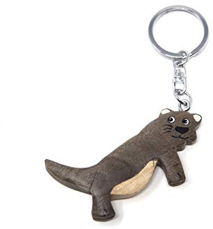 Schlüsselanhänger aus Holz - Fischotter