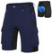 Cycorld MTB Hose-Kurz-Herren-Fahrradhose-Gepolstert, Schnelltrocknende MTB Shorts Radlerhose Atmungsaktiv Radhose Herren Kurz mit Verstellbaren Klettverschlüssen(Navy, XL)