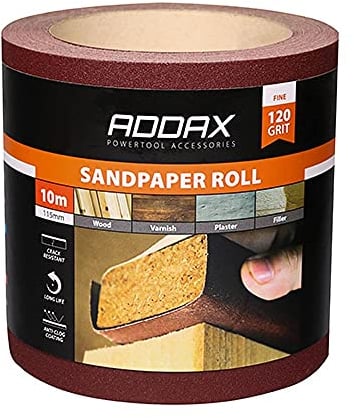 TIMCO Schleifpapier-Rolle, Körnung 120, 115 mm x 10 m, Rot
