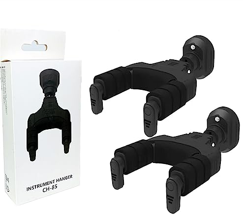 AUPHY Gitarrenhalter mit Selbstverriegelungsfunktion & Drehmechanismus | 10KG+ Schwerlast | Universeller Wandhalter für alle Kopfplatten/Griffbreiten,Klassik-, Akustik-, E-Gitarre,Bass etc,2er-Set