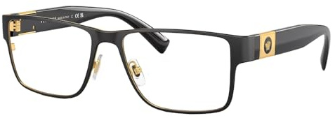 Versace VE 1274 1436 Black Metal Rectangle Eyeglasses 55mm