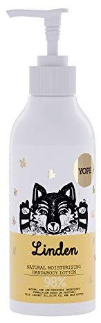 YOPE Lotion mains et corps | Beurre de karité | Huile de coco | Huile d'olive | Extrait de fleur de tilleul | Apaisant | Hydratant | 98% d'ingrédients naturels | Formule vegan | Tilleul | 300 ml