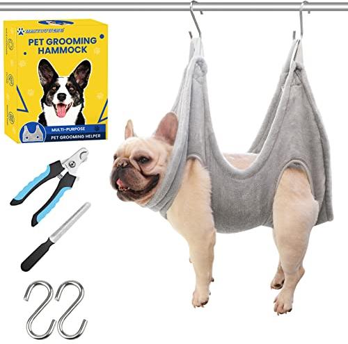 MAIYOUWENG Dog Grooming Kit - Hammock, Harness, Nail Clipper for Cats and Dogs, Claw Care (S)