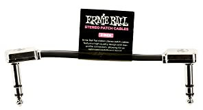 Ernie Ball Flaches Stereo-Patchkabel 7,62 cm - Schwarz