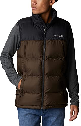 Columbia Men's Pike Lake Vest, Puffer Vest Body Warmer, Cordovan/Black, Size S