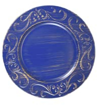 Pomp Royal 13” Inch Diameter Blue Charger Plates (12 Pack) | Decorative Chargers That Will Capture Your Imagination | Easy Care + Premium Plastic