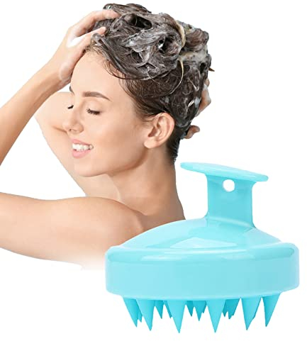 【Phantasy】Massaggiatore per Migliorare la Circolazione Sanguigna Cuoio Capelluto, Spazzola per Capelli in Silicone per Massaggio Alla Testa, Blu